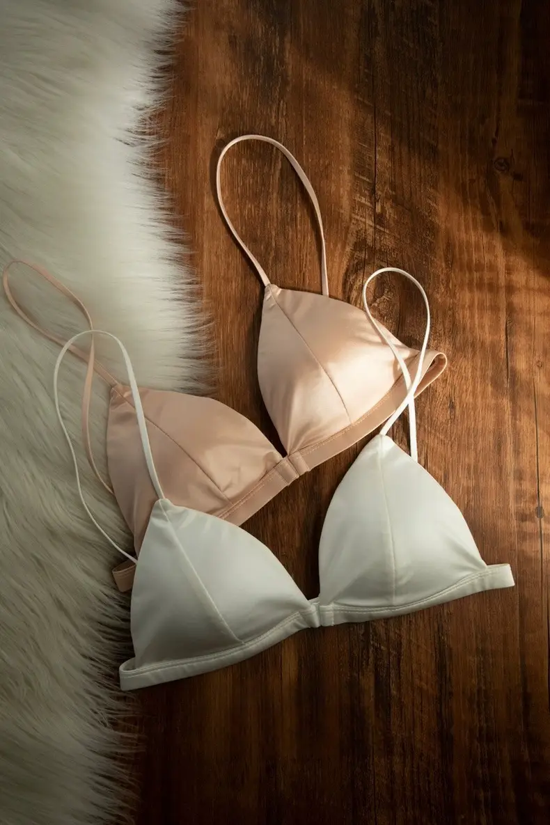 White French Triangle Cup Bra Satin New Style — feature 3