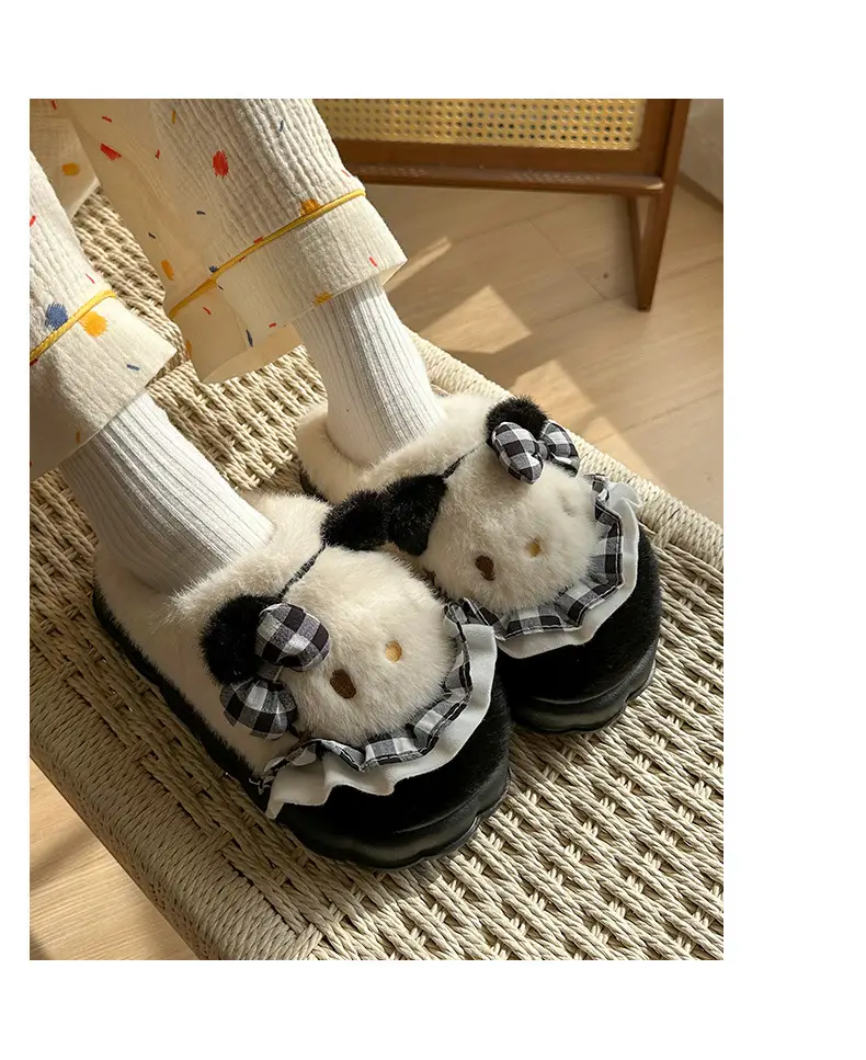 Girls Cotton Slippers Autumn and Winter Home Indoor Non-slip fleece-lined Thick Bottom Warm Plush Cartoon Kitten Cotton Slippers Student — feature 20