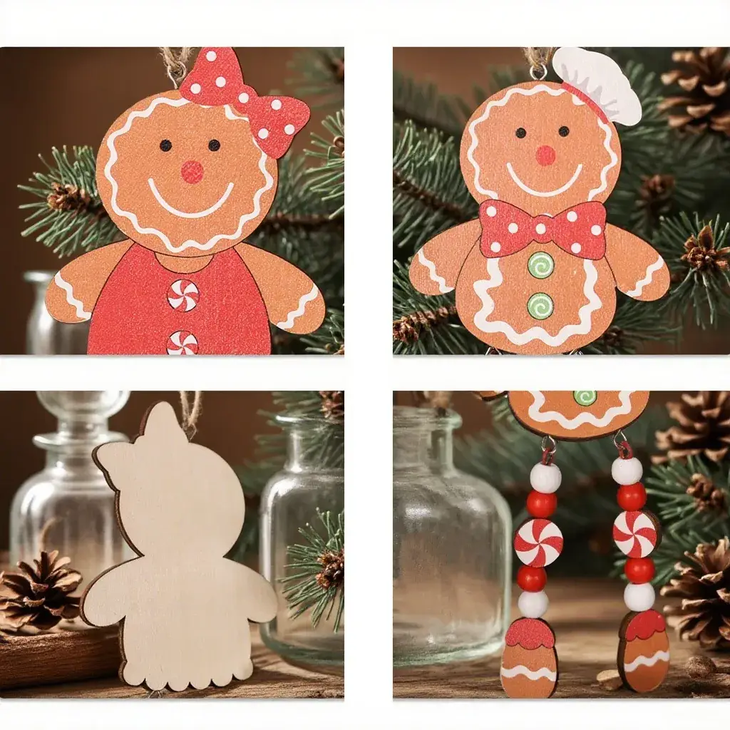 Gingerbread Man Christmas Tree Pendant Couple Set — feature 5