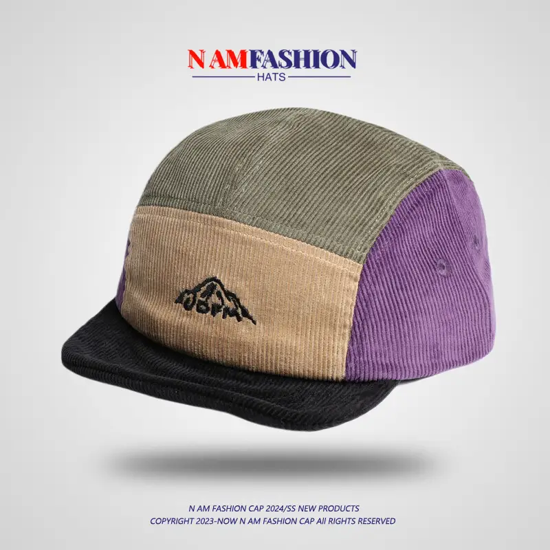 Vintage Embroidered Corduroy Hat Women Autumn Winter Korean Style Cap - Image 6