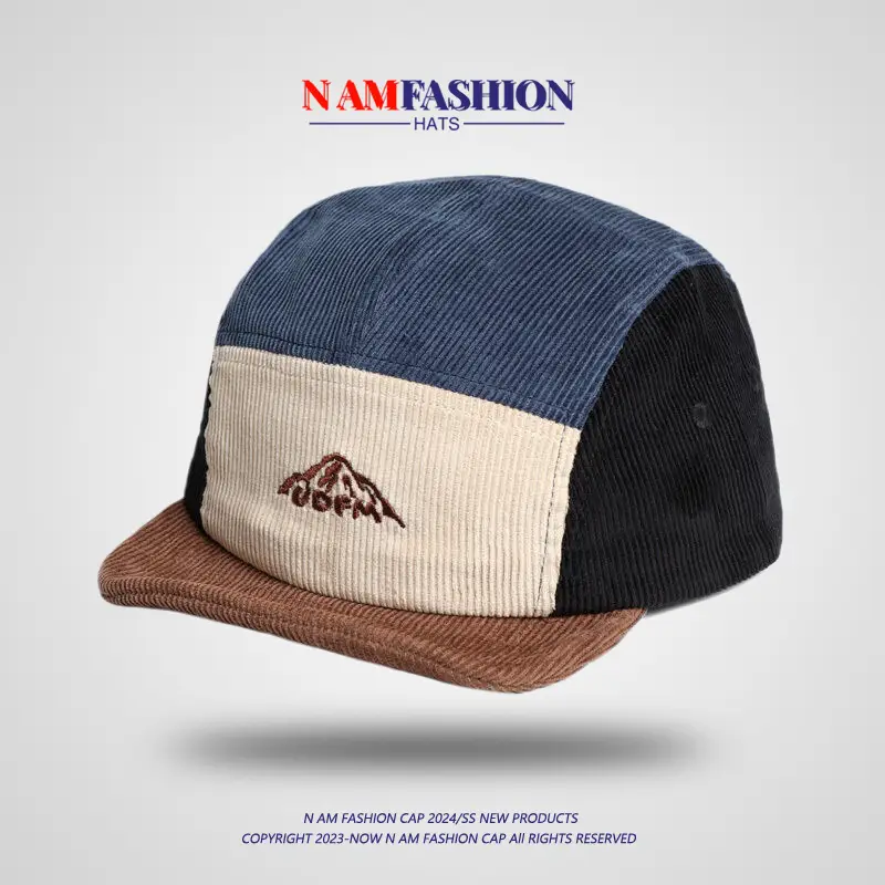 Vintage Embroidered Corduroy Hat Women Autumn Winter Korean Style Cap - Image 7