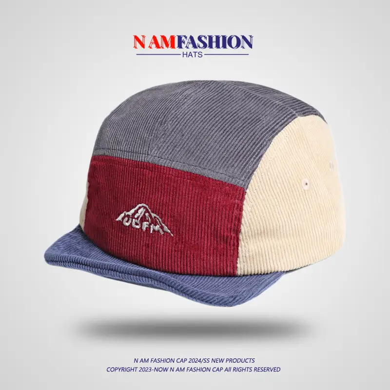 Vintage Embroidered Corduroy Hat Women Autumn Winter Korean Style Cap - Image 8