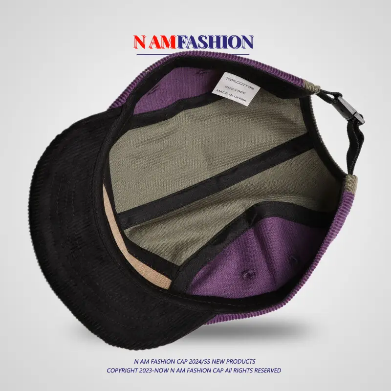 Vintage Embroidered Corduroy Hat Women Autumn Winter Korean Style Cap — feature 7