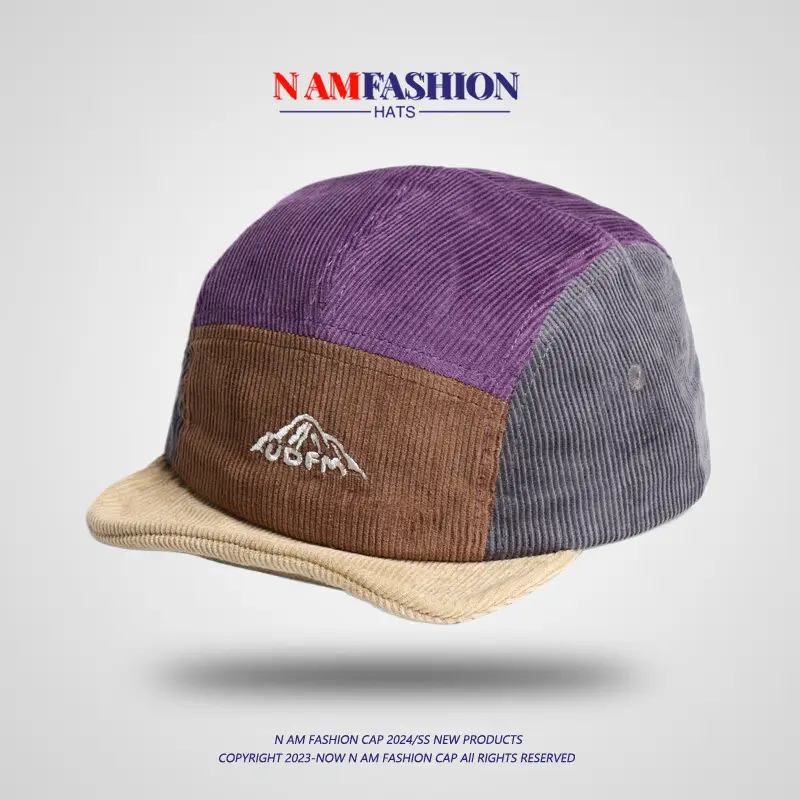Vintage Embroidered Corduroy Hat Women Autumn Winter Korean Style Cap - Image 4