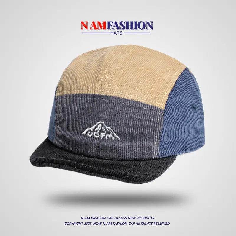 Vintage Embroidered Corduroy Hat Women Autumn Winter Korean Style Cap - Image 5