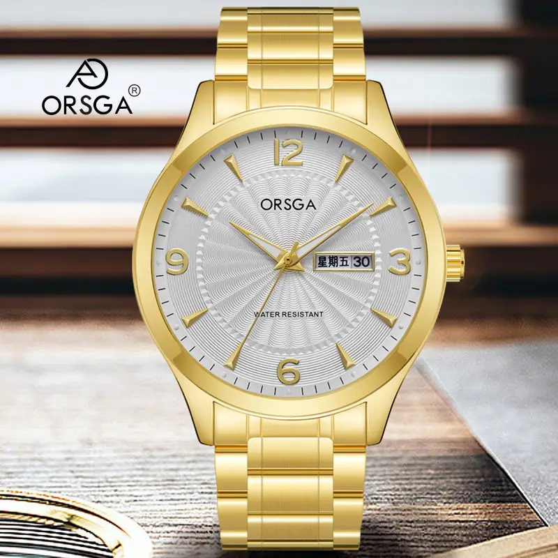 ORSGA Men's Blue Leather Calendar Watch - Image 17
