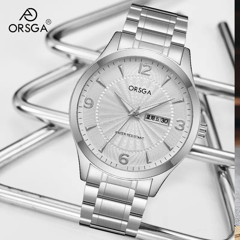 ORSGA Men's Blue Leather Calendar Watch - Image 18
