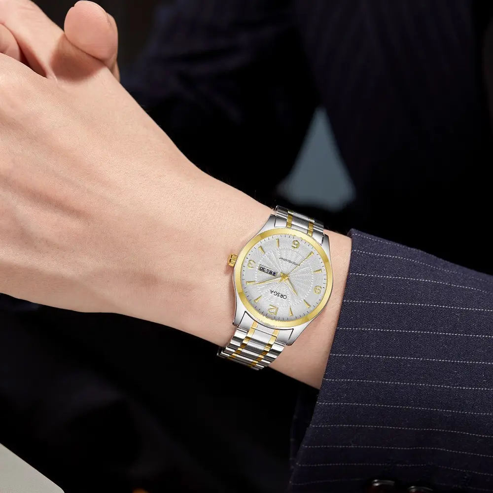 ORSGA Men's Blue Leather Calendar Watch - Image 20