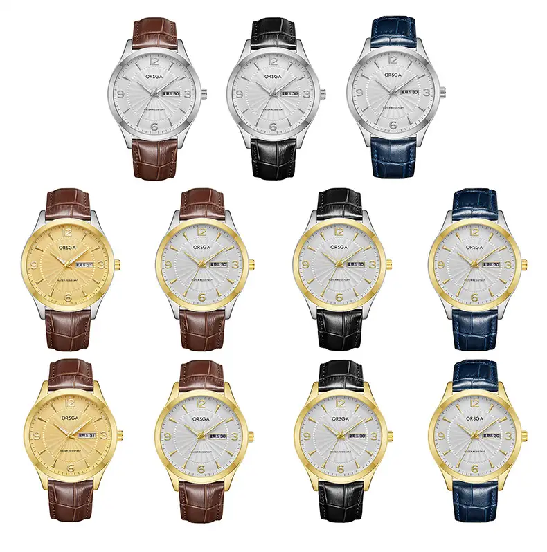 ORSGA Men's Blue Leather Calendar Watch — feature 15
