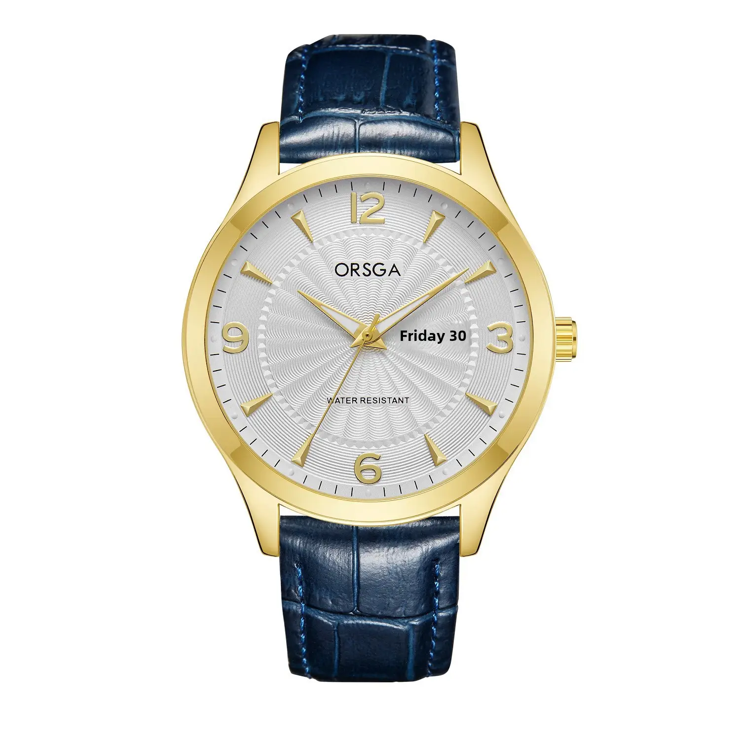 ORSGA Men's Blue Leather Calendar Watch - Image 16