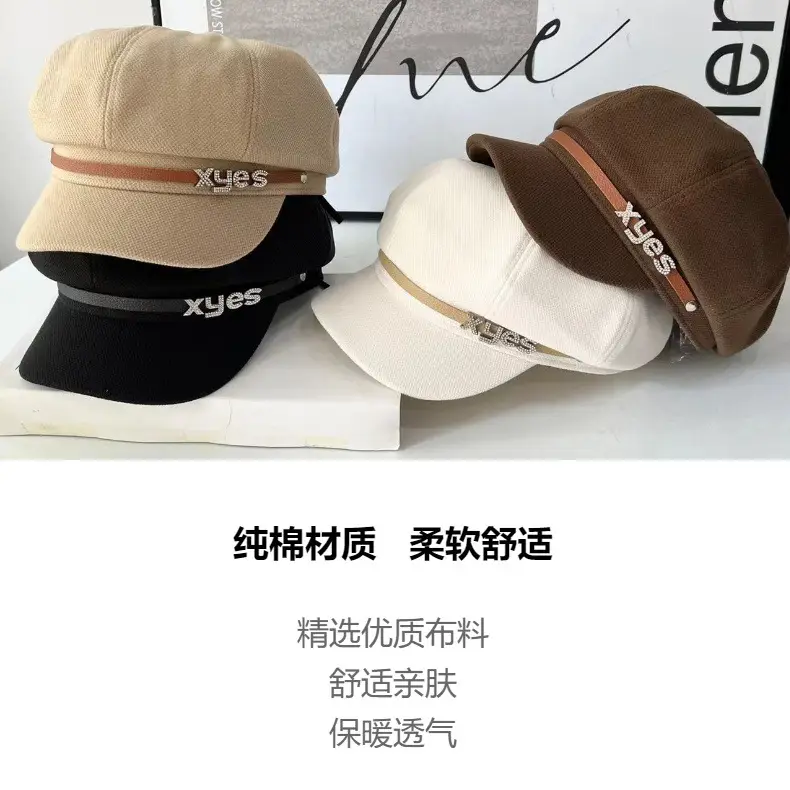 British Vintage Cap with Letter Belt & Rhinestone Buckle — feature 10