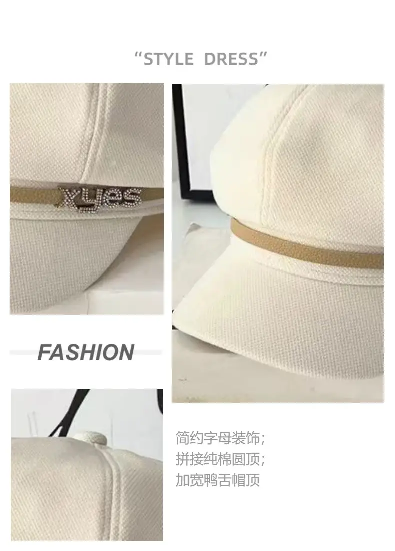 British Vintage Cap with Letter Belt & Rhinestone Buckle — feature 12