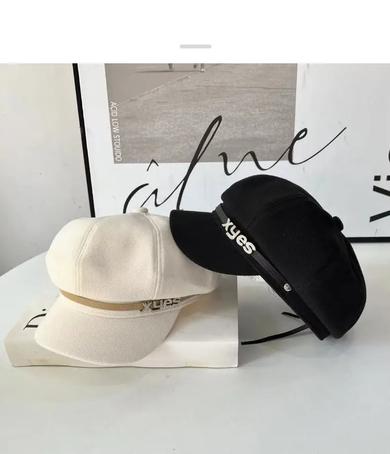British Vintage Cap with Letter Belt & Rhinestone Buckle — feature 13