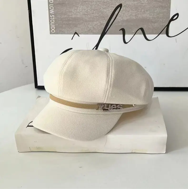 British Vintage Cap with Letter Belt & Rhinestone Buckle — feature 14