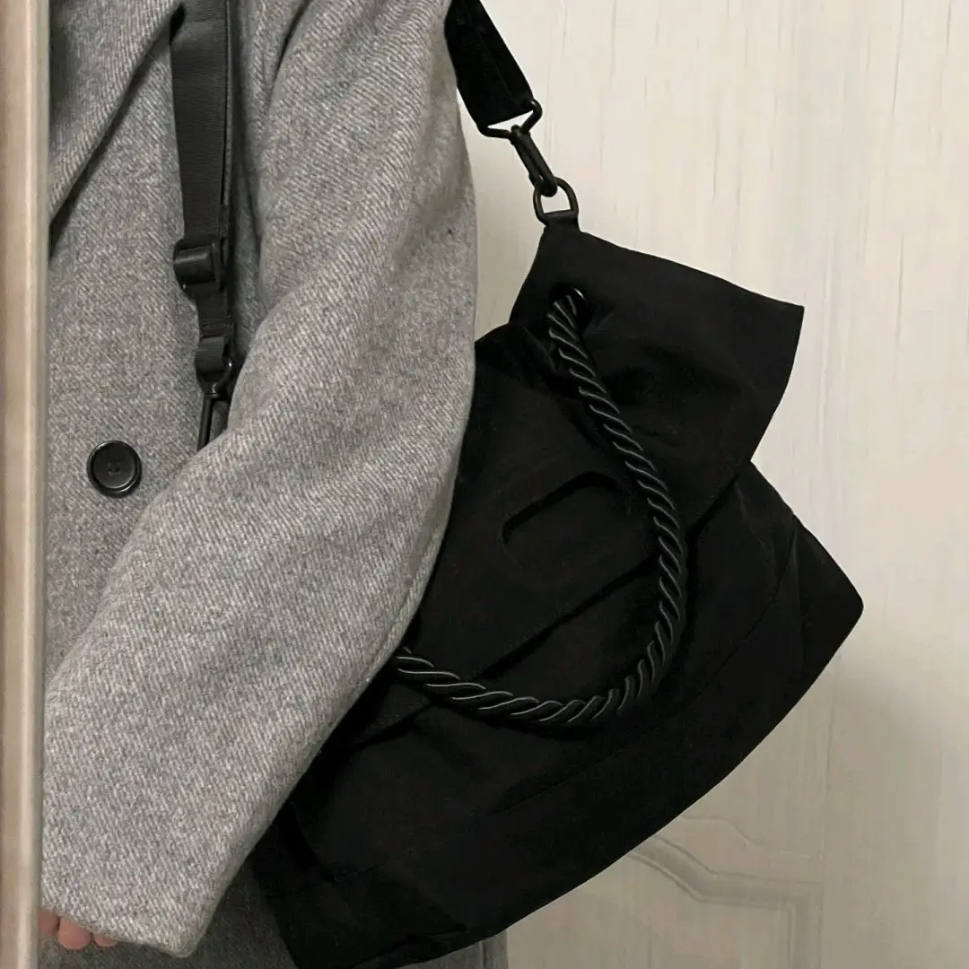 Black Korean Style Shoulder Crossbody Bag for Women