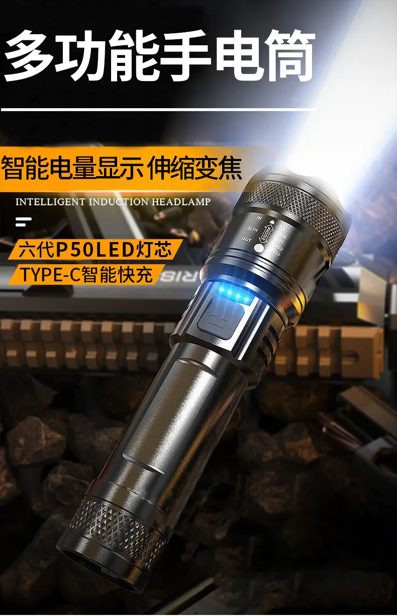 Multifunctional Cross-Border Flashlight with Telescopic Focus β feature 4