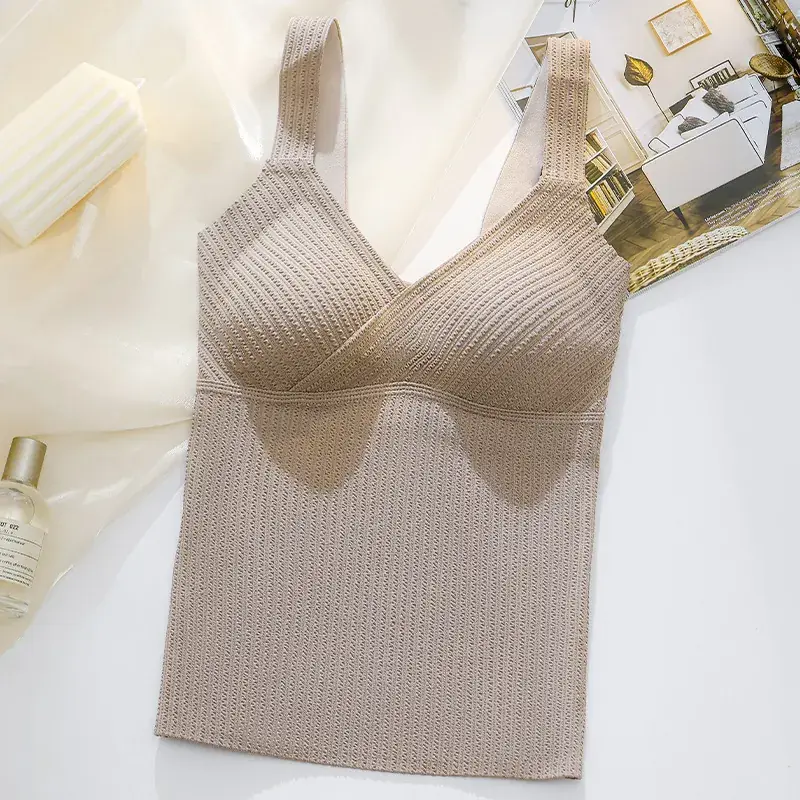 Black Bubble Striped Warm Vest Bra One Piece - Image 7