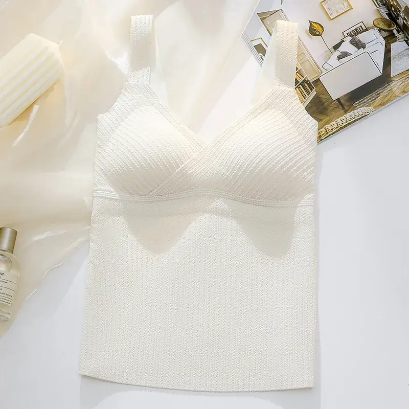Black Bubble Striped Warm Vest Bra One Piece - Image 8
