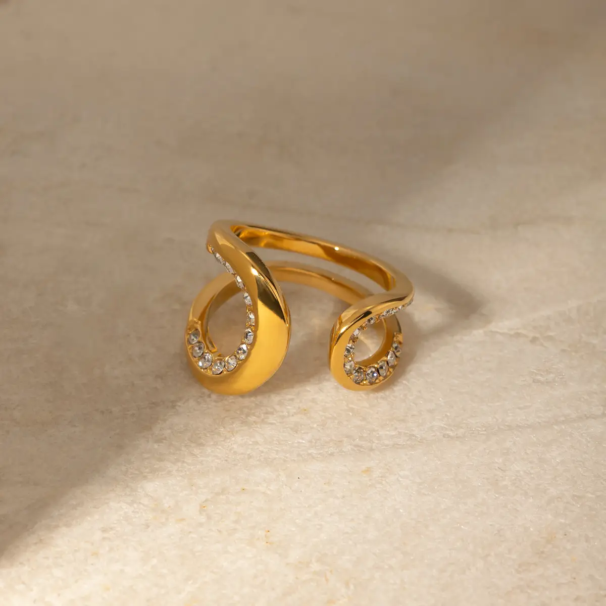 Golden Exaggerated Rings Set for Women — feature 11