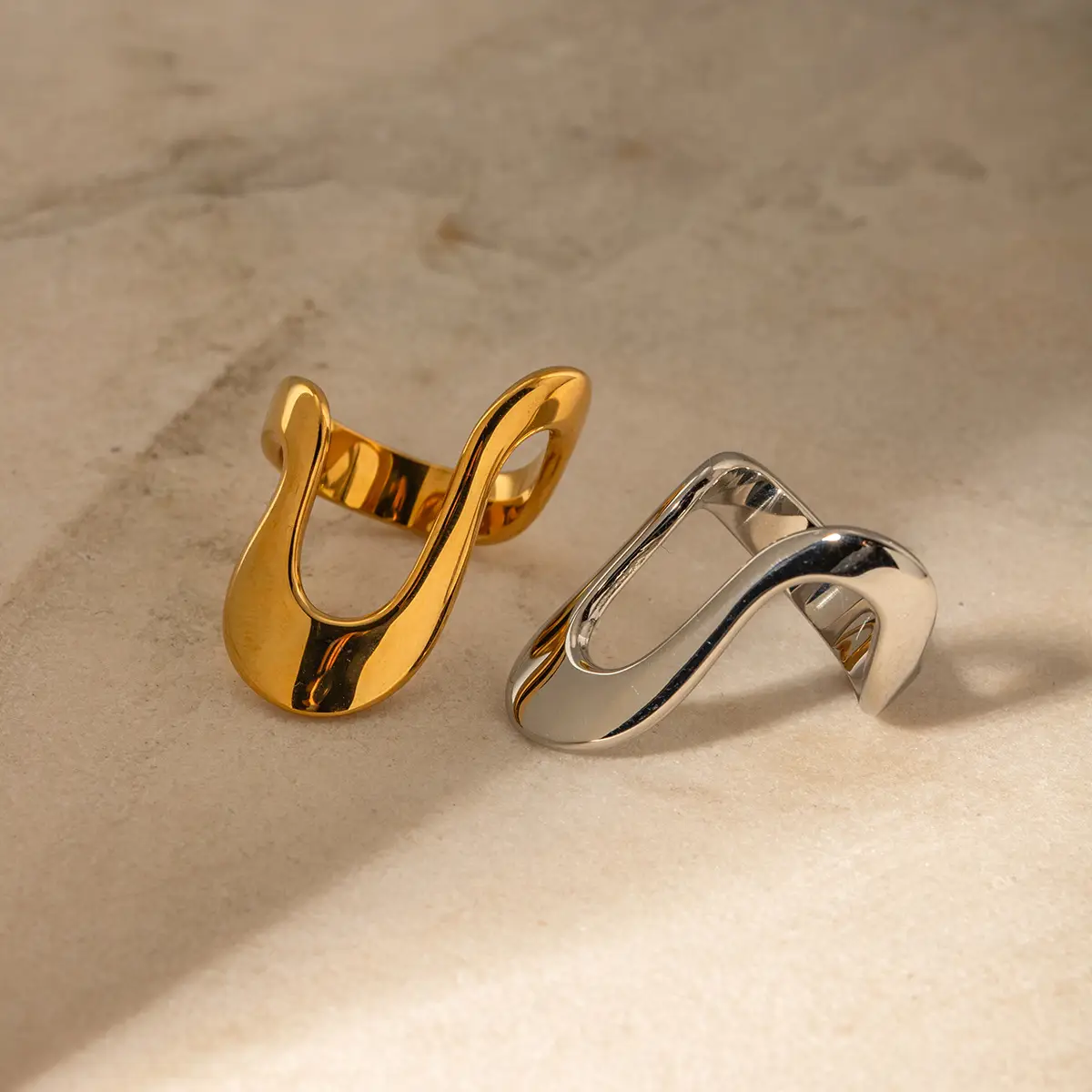 Golden Exaggerated Rings Set for Women — feature 12