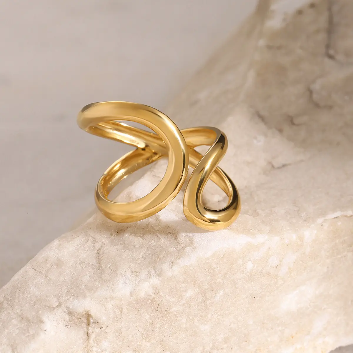 Golden Exaggerated Rings Set for Women — feature 13