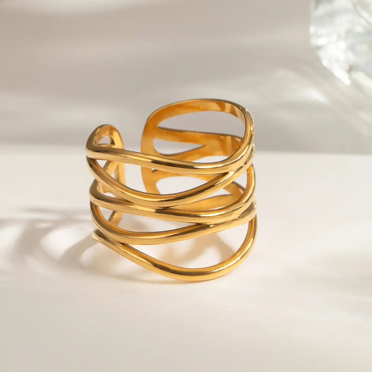 Golden Exaggerated Rings Set for Women — feature 16