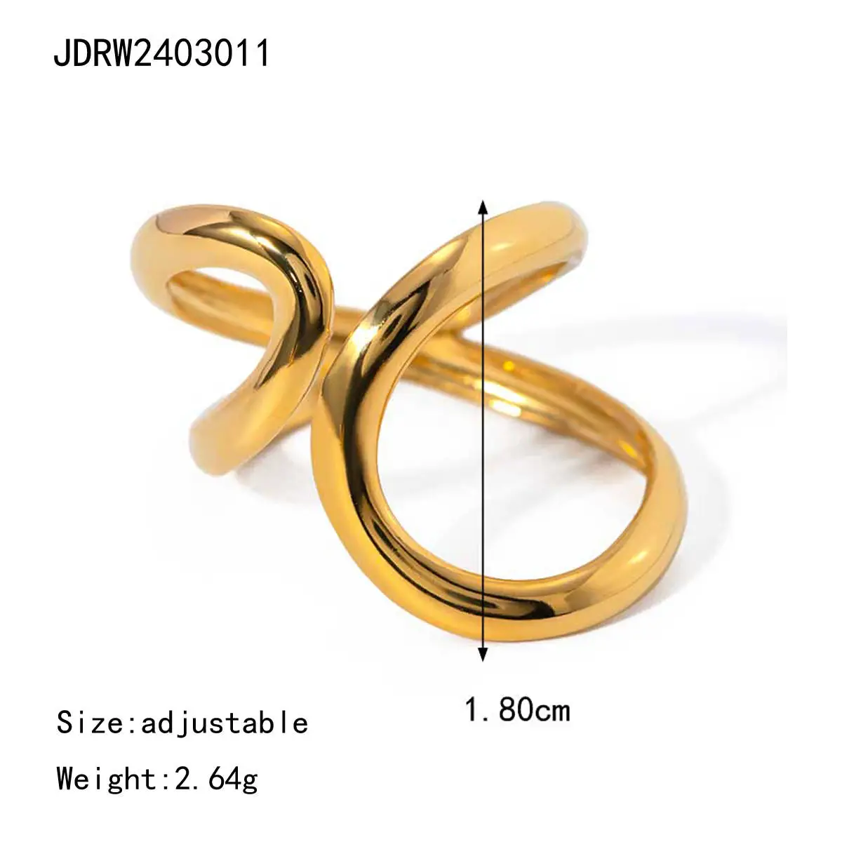 Golden Exaggerated Rings Set for Women