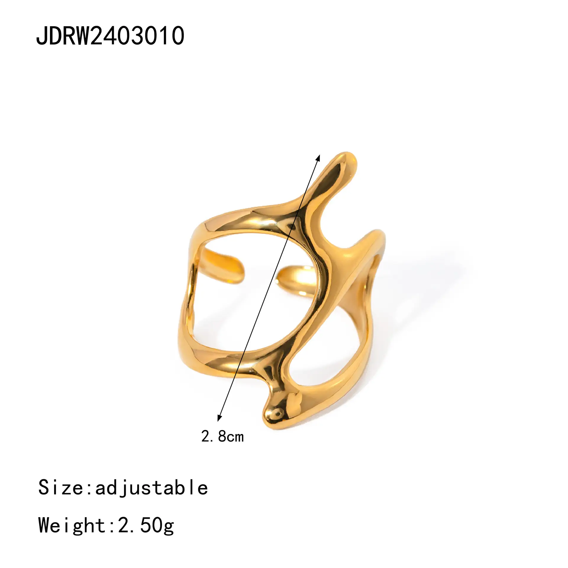 Golden Exaggerated Rings Set for Women