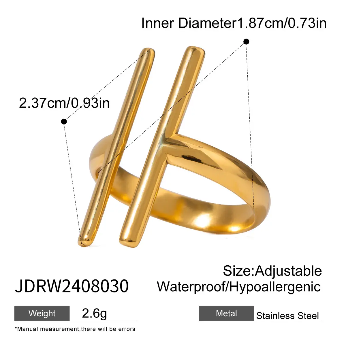 Golden Exaggerated Rings Set for Women