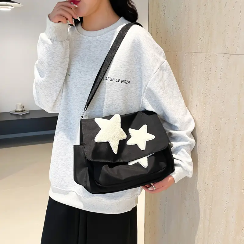 Pink Five-Point Star Shoulder Bag for Women