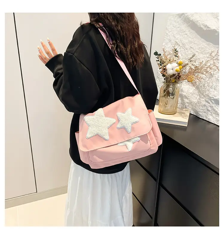 Pink Five-Point Star Shoulder Bag for Women — feature 26