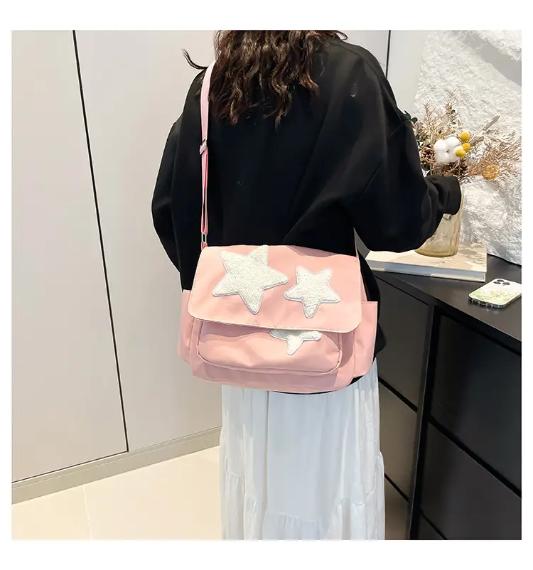 Pink Five-Point Star Shoulder Bag for Women — feature 27