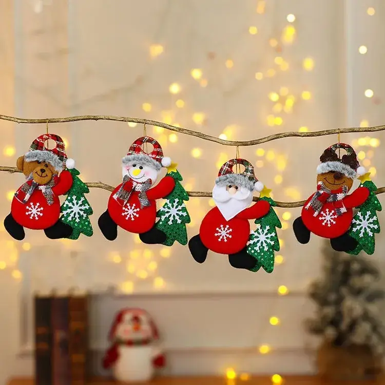Christmas Snowman Deer Pendant Plush Doll Decor - Image 55