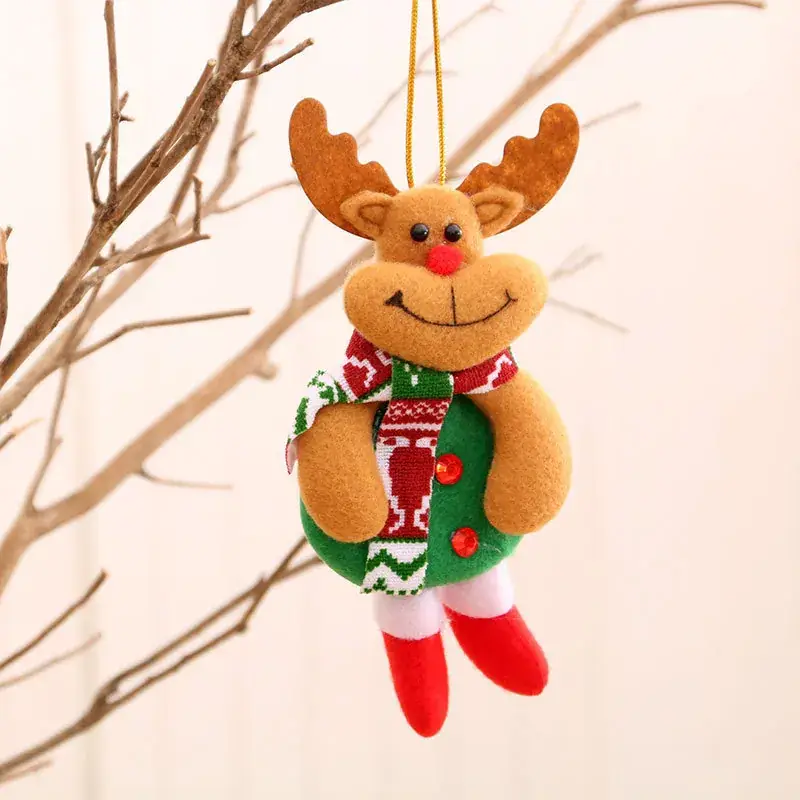 Christmas Snowman Deer Pendant Plush Doll Decor - Image 11