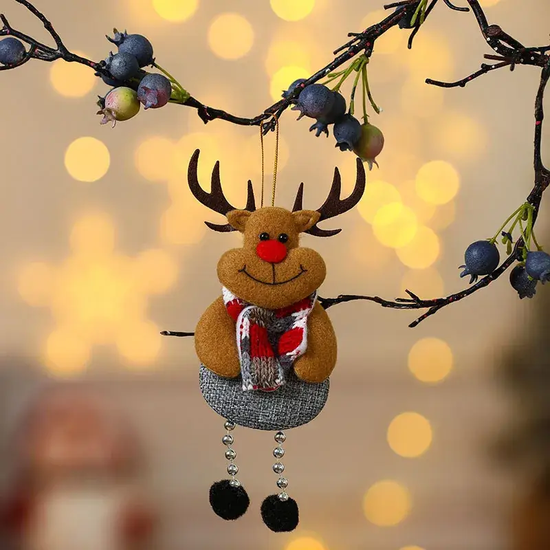 Christmas Snowman Deer Pendant Plush Doll Decor - Image 15