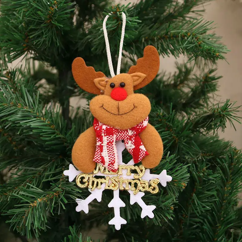 Christmas Snowman Deer Pendant Plush Doll Decor - Image 39