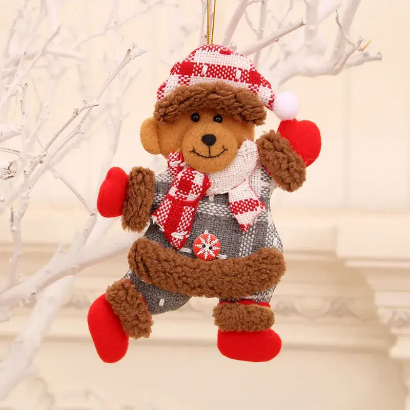 Christmas Snowman Deer Pendant Plush Doll Decor - Image 44