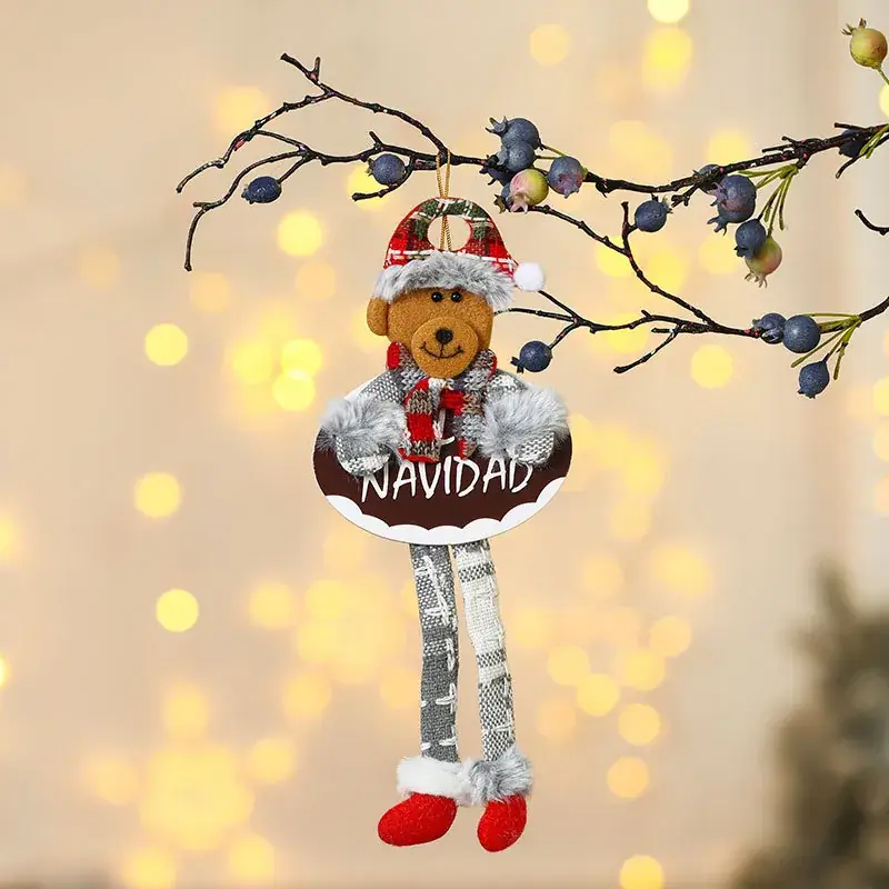 Christmas Snowman Deer Pendant Plush Doll Decor - Image 48