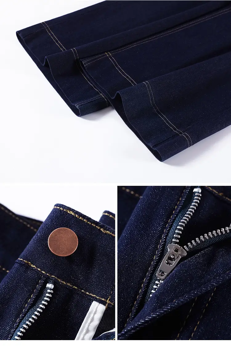 Tannin Blue Wide Leg Pants Spring Autumn Slimming Stretch — feature 7