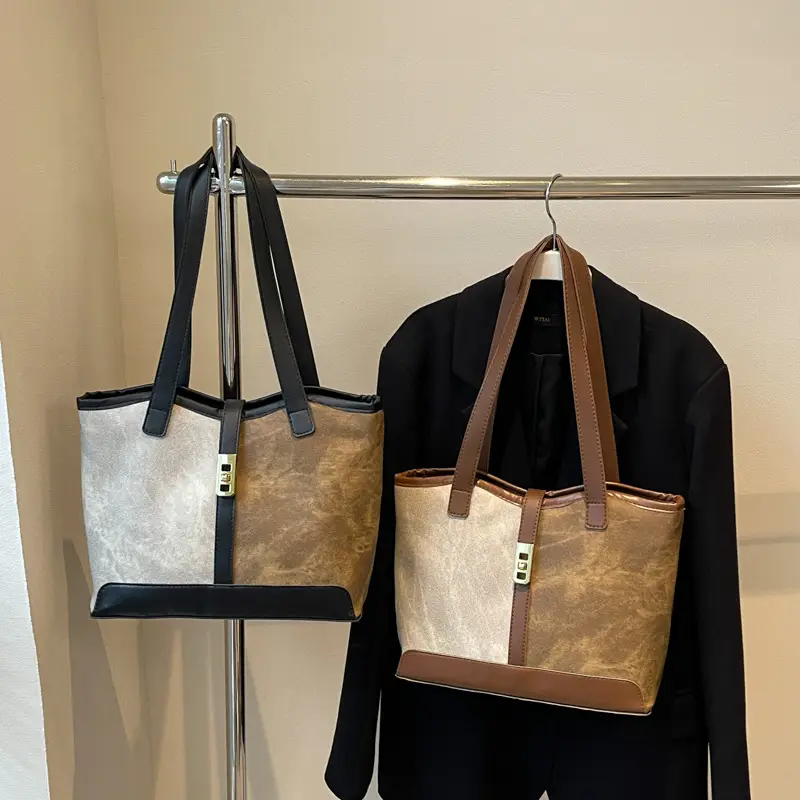 Women Retro Textile Shoulder Tote Bag Large Capacity 2024 - Image 6