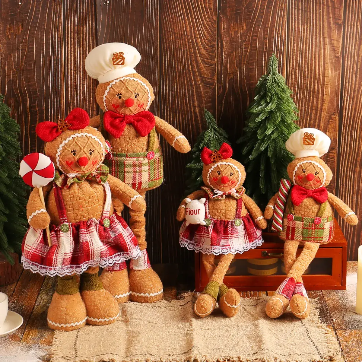 Christmas Gingerbread Doll with Red Dress 211g