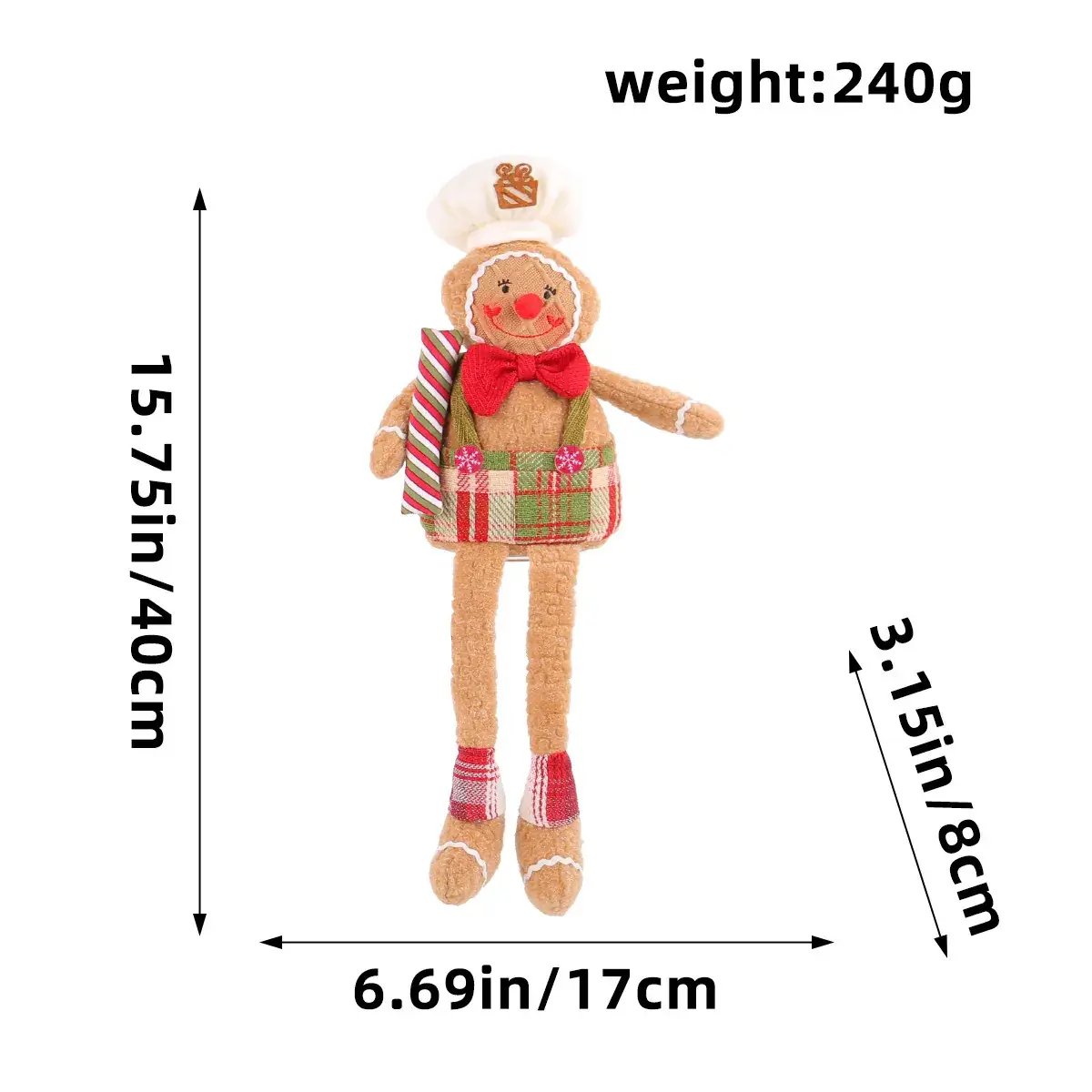 Christmas Gingerbread Doll with Red Dress 211g