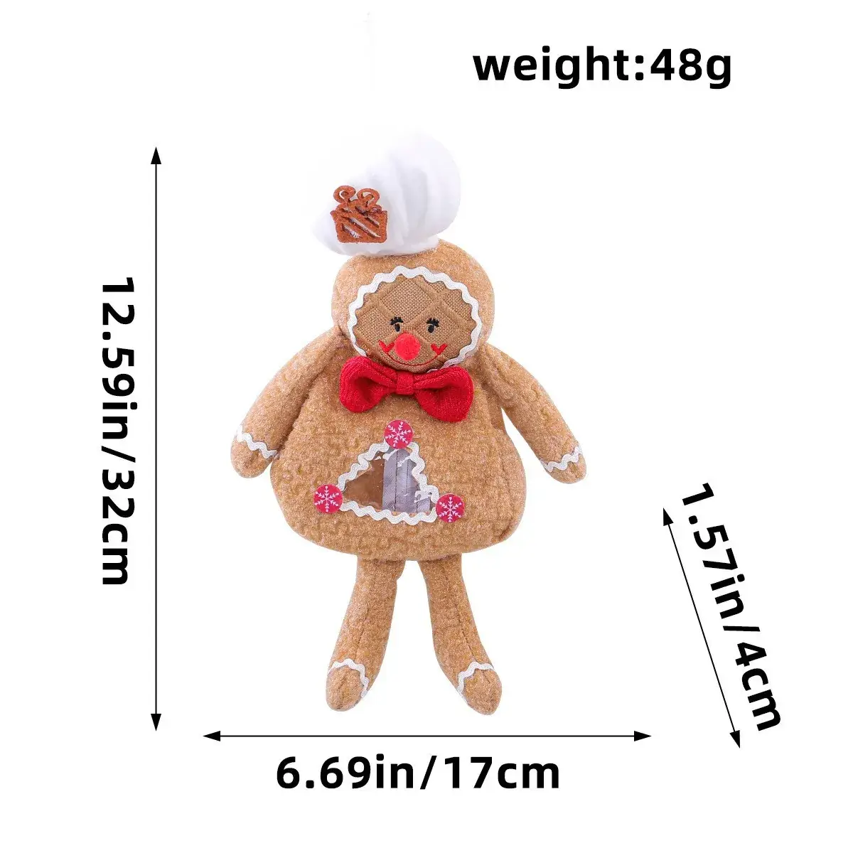 Christmas Gingerbread Doll with Red Dress 211g