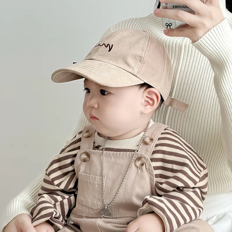 New Kids Cap Beige Baseball Western Style - Image 7