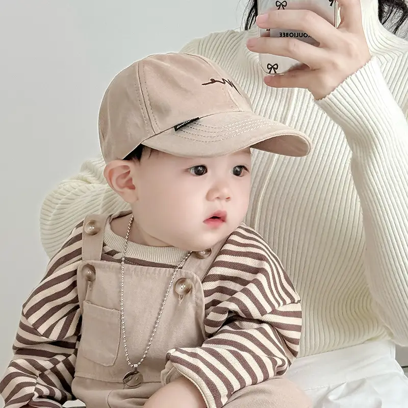 New Kids Cap Beige Baseball Western Style - Image 8