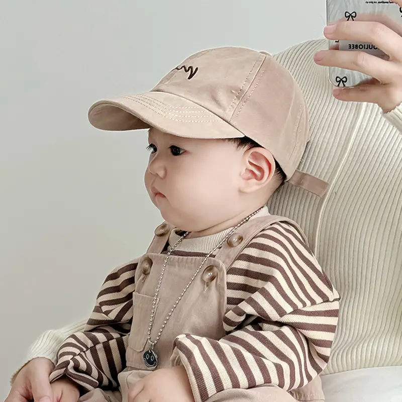 New Kids Cap Beige Baseball Western Style - Image 9