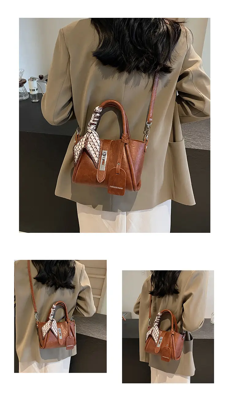 Black Western Style Shoulder Bag with Crossbody Strap — feature 11