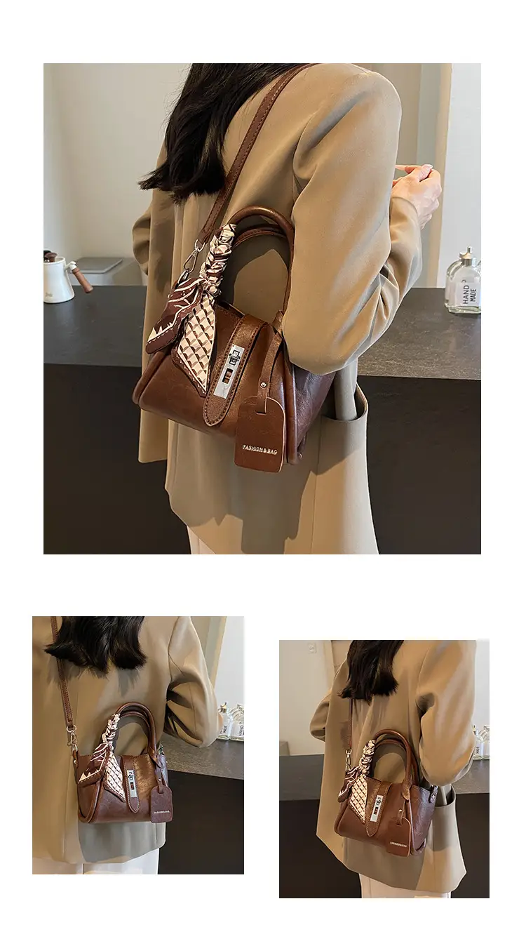 Black Western Style Shoulder Bag with Crossbody Strap — feature 13