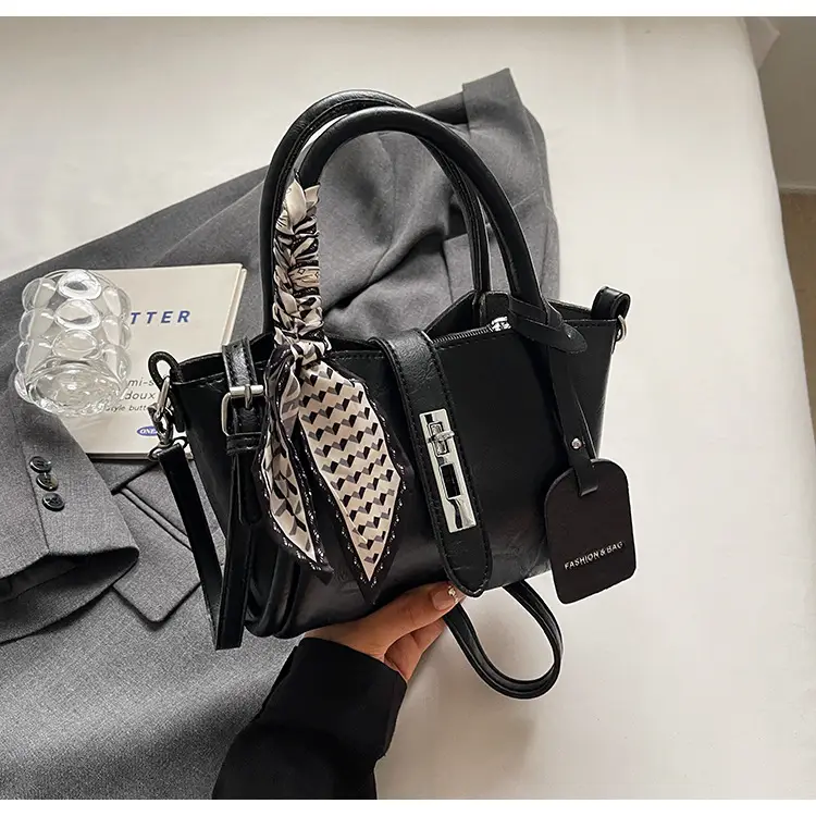 Black Western Style Shoulder Bag with Crossbody Strap — feature 17