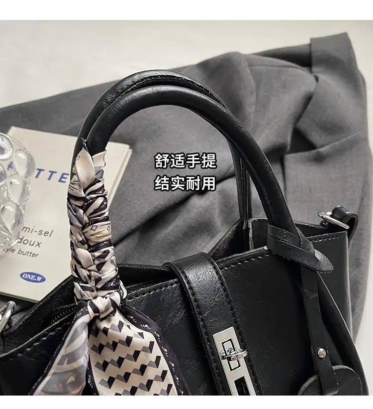 Black Western Style Shoulder Bag with Crossbody Strap — feature 6